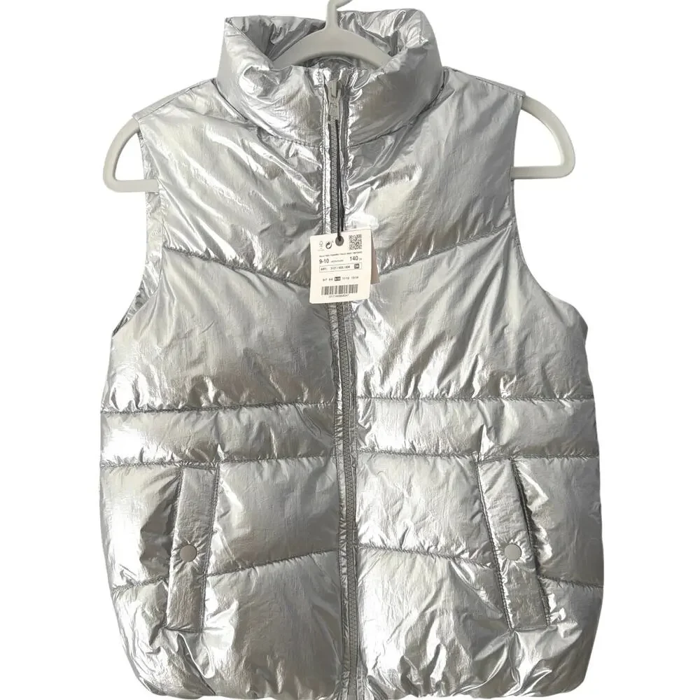 Zara silver vest girls size 14 new nwt